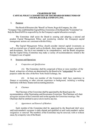 Capital Policy Committee Charter